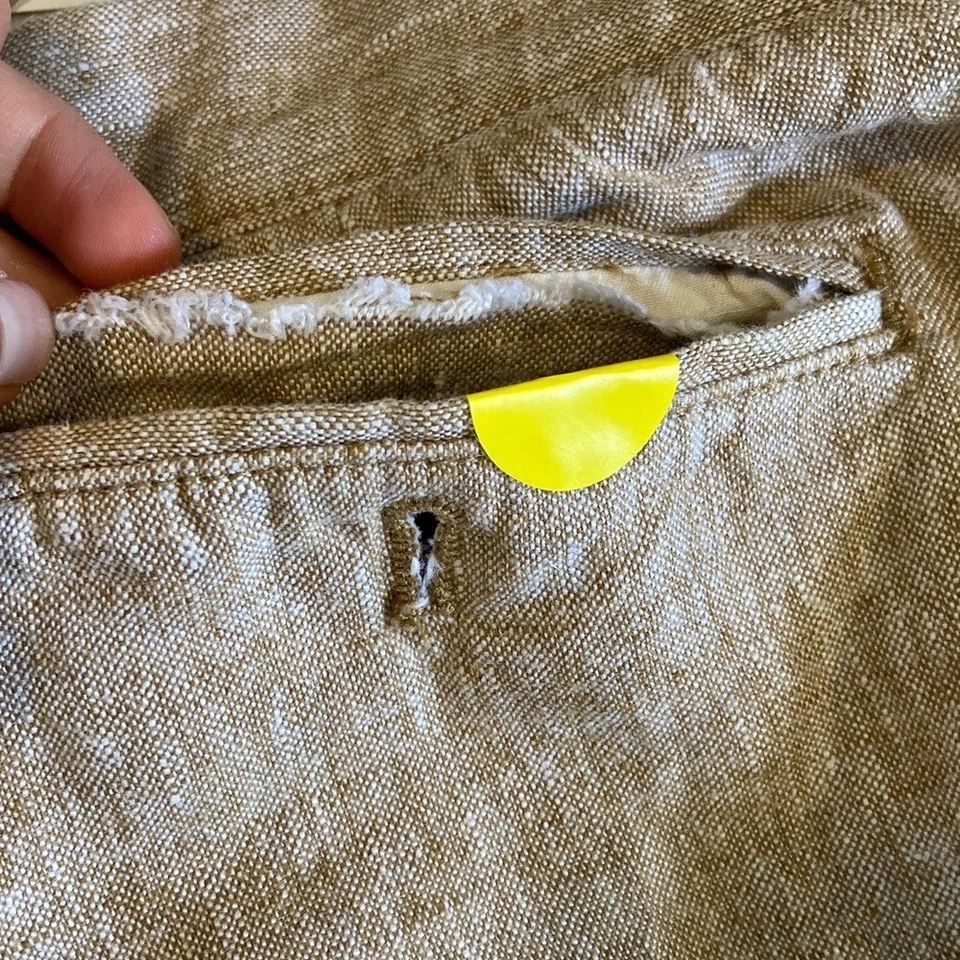 J. Corto de lino Crew para hombre 7" talla 34 color oliva envejecido profundo Foto 3 de 4