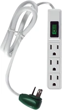 2.5Ft 3-Outlet Power Strip - Compact, Durable, Ideal for Travel & Home Use with