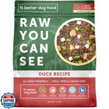 A Better Treat | Allergy Friendly Duck Dry Dog Food | Raw You Can See | No Ch