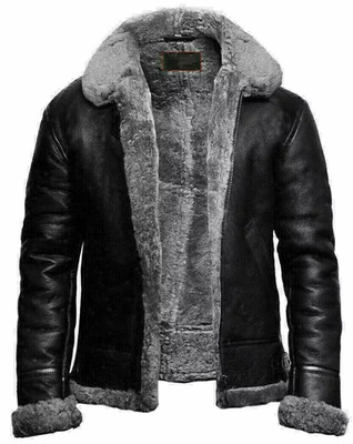 B3 Bomber RAF Pilot Style Faux Fur Real Leather Jacket - CHRISTMAS SALE