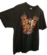 Harley-Davidson Taz Biker Flames T-Shirt Large Looney Tunes Motorcycle Cartoon