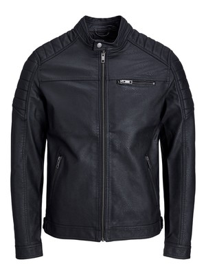 Giacca Moto JACK & JONES - Pelle Sintetica Uomo, Look Moderno - Foto 3