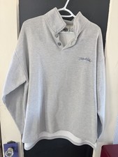 VTG 90s Looney Tunes Embroidered Collar Sweatshirt Grey XL WB Thats All Folks