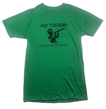 New Vintage 80s green Fat Tuesday t-shirt Lincoln Exchange Nebraska Bar usa M