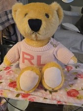 Ralph Lauren Romance Teddy Bear Plush Toy in Pink Logo Designer Sweater