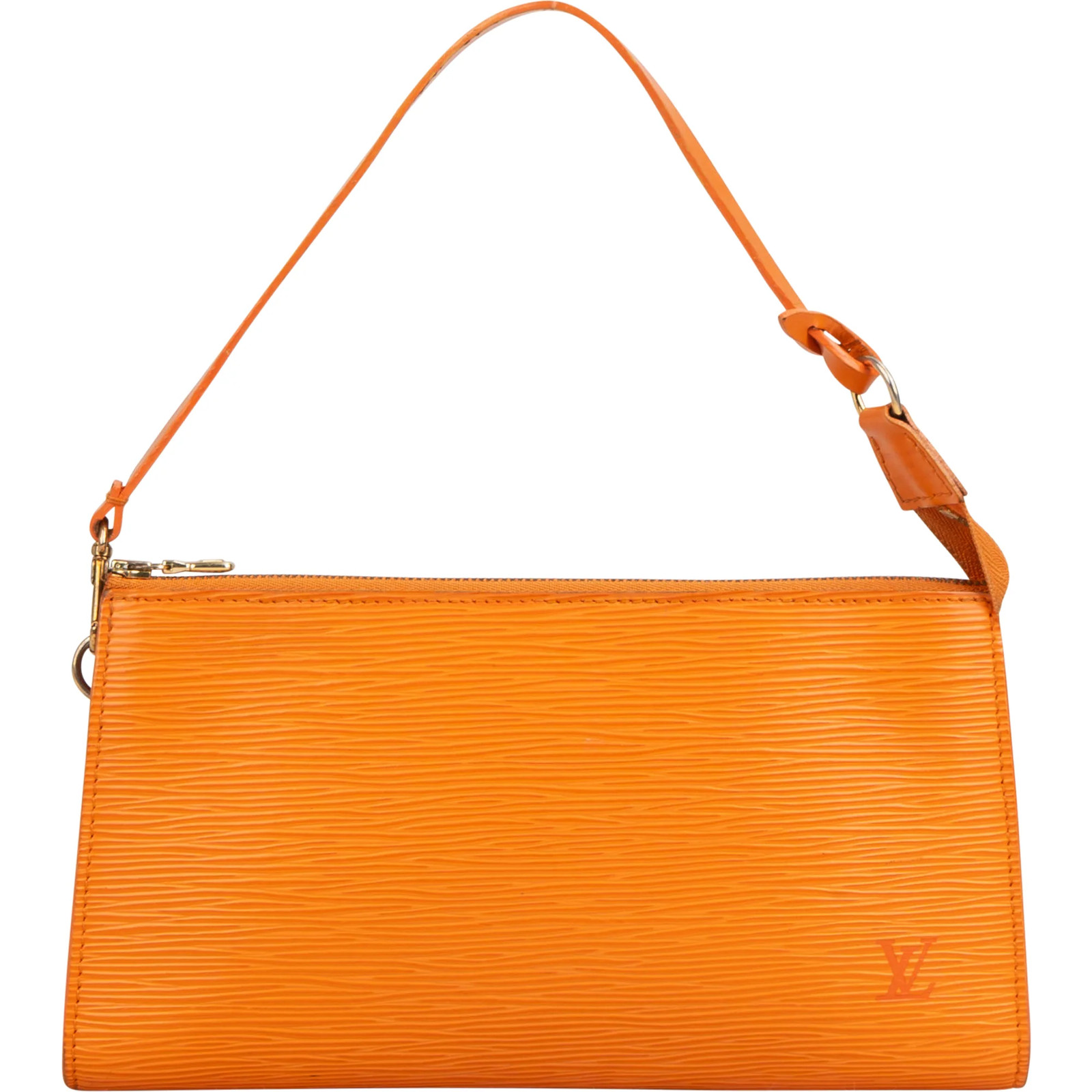 Louis Vuitton arancione EpI pelle pochette accessorio borsa a mano