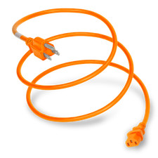 15 Pack of Nema 5-15P to C13 15A 125V 14/3 SJT Power Cord - Orange - 10ft
