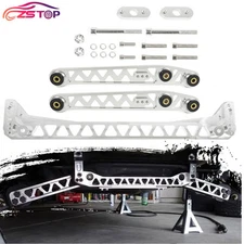 Aluminum Rear Lower Control Arms+Subframe Brace for Honda Civic EK 96-00 Silver