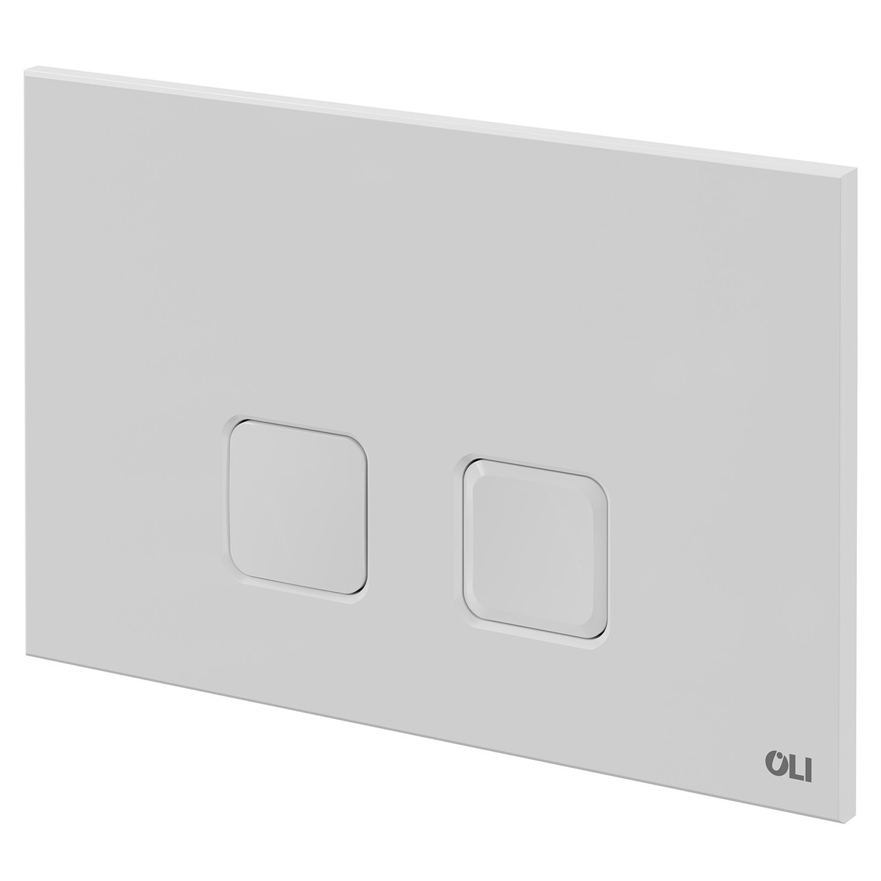 OLI Basal White 230mm Flush Plate with Square Push Buttons