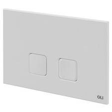 OLI Basal White 230mm Flush Plate with Square Push Buttons