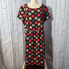 Forever 21+ 2X Red Polka Dot open Back Criss Cross Casual Summer Midi Dress NWT