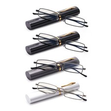 Reading Glasses Slim Pocket Readers Anti Blue Light with Portable Case for Men W