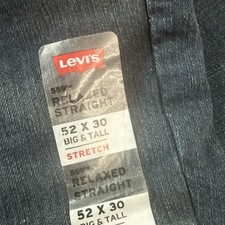 Levis 559 Relaxed Straight Big and Tall Jeans Size 52 30 Stretch Dark Wash