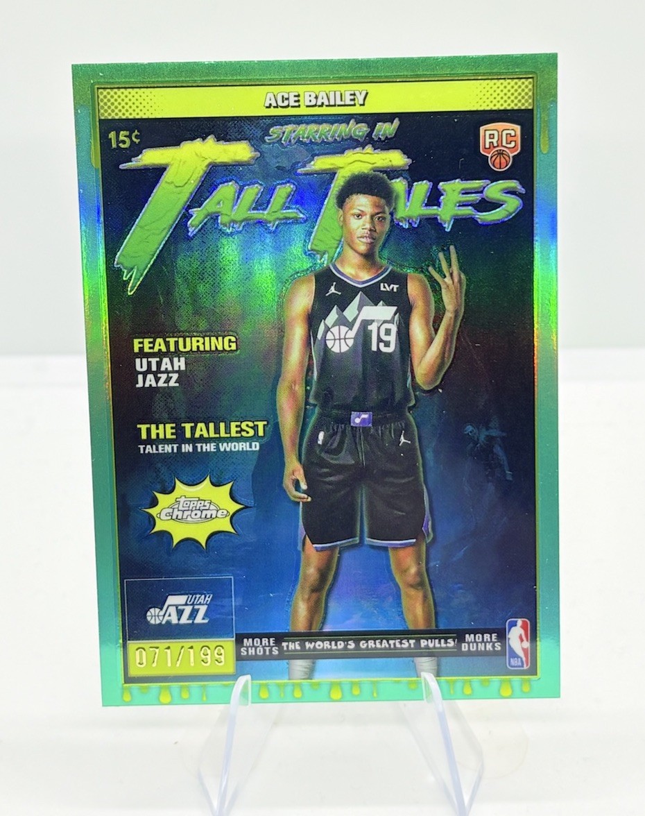 2025-26 Topps Chrome Ace Bailey RC /199 Tall Tales Aqua Refractor #TT-23