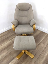 ARMCHAIR GFA Missouri Swivel Recliner Chair Footstool Camel Fabric FREE DELIVERY