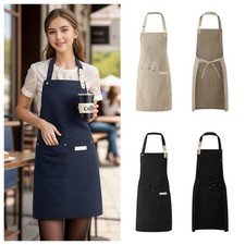 Unisex Waterproof Canvas Chef Apron Durable Kitchen Restaurant Salon Work