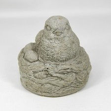 Vintage Bird on Nest Cast Stone Sculpture Figure Nina Studio Quakertown PA 1990s