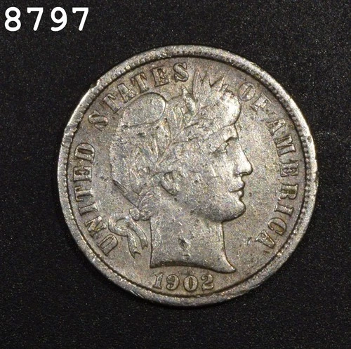 1902-S Barber Dime "VF"