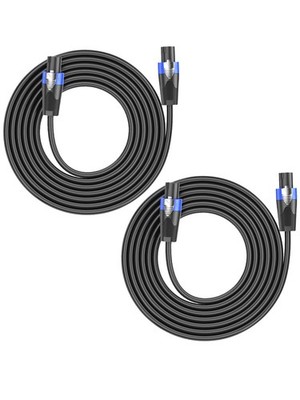 GCTBL 20 M 2er-Pack Speakon zu Kabeln, Profi 15 Stärke 20 m, schwarz 