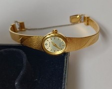 Accurist Gold Tone Diamond Quartz Ladies Wrist Watch with Box and Papers