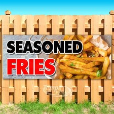 SEASONED FRIES Advertising Food Snack Vinyl Banner Flag Sign USA SB10472