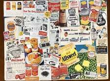 Vintage 50s-60s Cut Magazine Food Ads 30+ Journal Collage Ephemera 