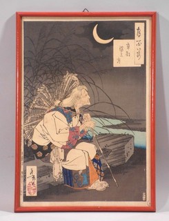 di3/4 Tsukioka Yoshitoshi Holzschnitt 1886 aus "Hundert Ansichten des Mondes"