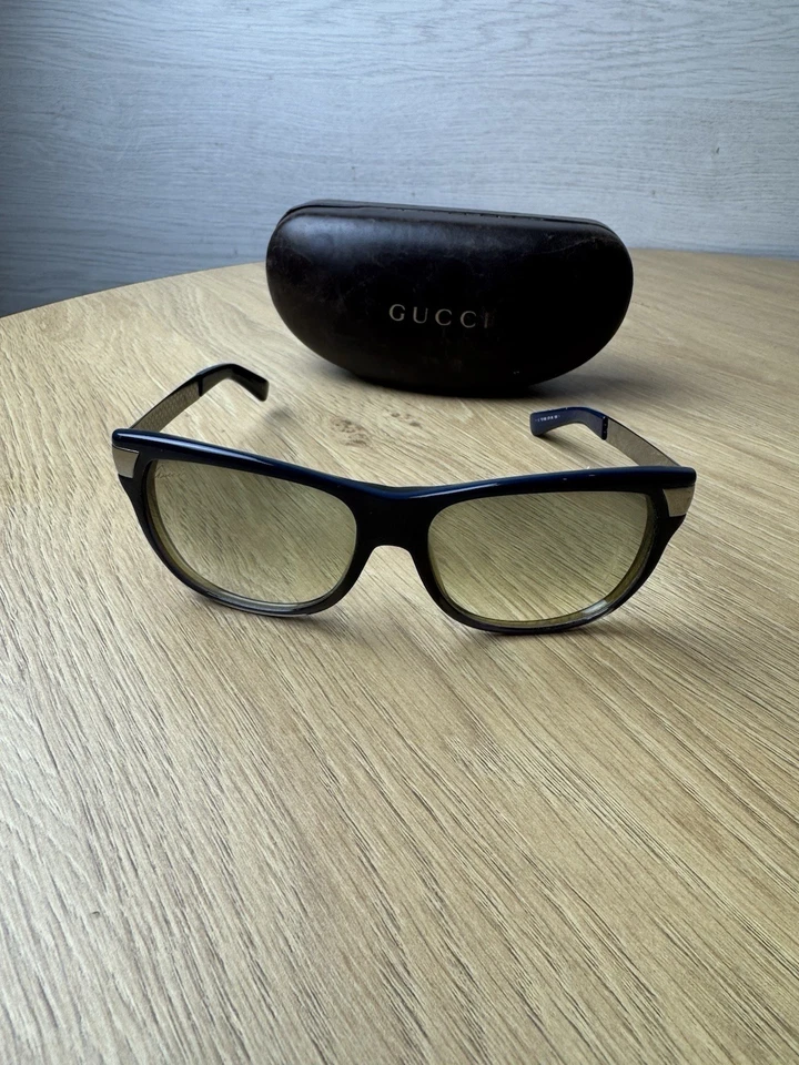 古驰GG3619/F/S金属蓝色包裹式太阳镜设计师色调 — 第 2/4 张图片