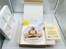 Norman Rockwell Checking His List 1980 Christmas Plate Ltd Ed Box COA Rare