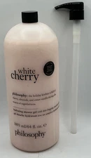 Philosophy- Hydrating Shower Gel 64 oz- WHITE CHERRY- NEW SEALED + Pump!
