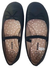 Black Ballet Bow Flats Slip On Memory Foam Shoes Wonder Nation Girls Sz 3 T194 