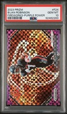 BIJAN ROBINSON RC PSA 10 FIREWORKS PURPLE POWER /49 2023 PANINI PRIZM LOW POP