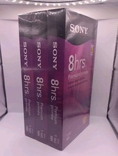 Lot of 3 - Sony T-160 V 8 Hour Blank VHS Tapes T-160Vb Video SEALED New