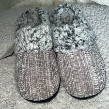 NWT Vonmay slippers in chenille gray , sz XL,  sz 11-12