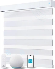 Smart Zebra Blinds for Windows, Alexa Motorized Blinds with Remote Control, A...