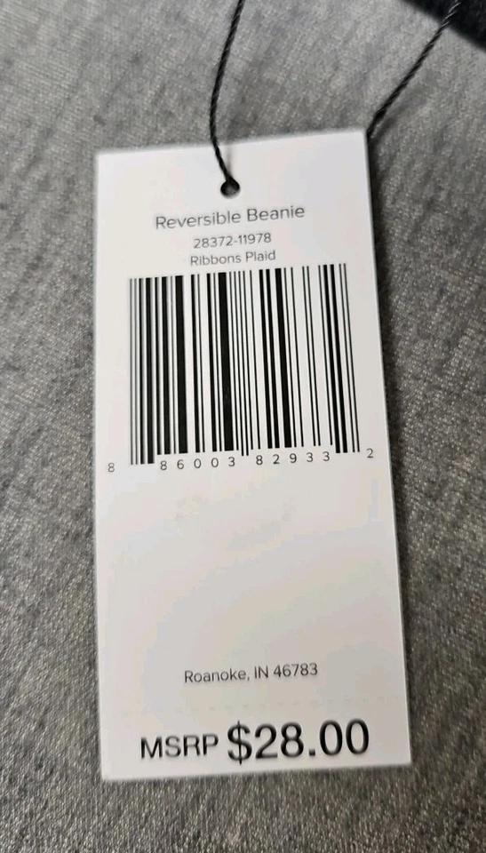 Gorro Vera Bradley Negro/Rayas CINTAS CUADROS Reversible Nuevo con Etiquetas Foto 2 de 4
