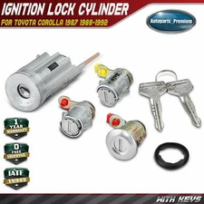 Ignition Lock Cylinder Switch with 2 Keys for Toyota Corolla 1987-1992 L4 1.6L