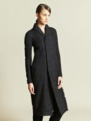 RICK OWENS Slave Coat Long Black Sz 40 (US 4)