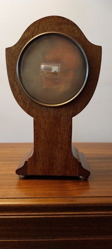 ANTIQUE JAPY FRERIS MAHOGANY& SATINWOOD MANTLE CLOCK INLAID FRENCH ENAMEL FACE - Picture 16 of 20
