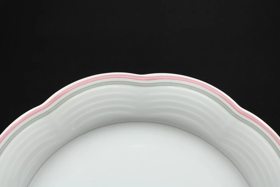 Winterling Marktleuthen Grau Rosa Streifen Speiseteller Teller Porzellan Ø 24 cm - Bild 2 von 4