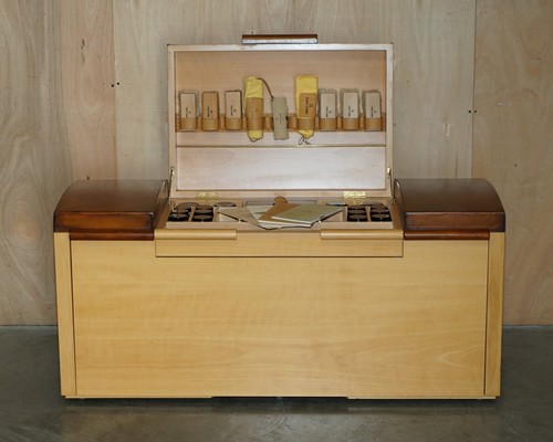 1 OF 1 HERMES PARIS JOHN LOBB EXTRA LARGE SHOE TRUNK HAND DYED LEATHER PANELS - Picture 12 of 24