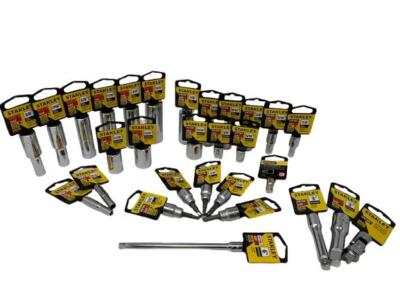 Stanley 29 pc Standard & Deep Socket SAE Set 6 and 12 point, 1/2'', 3/8'', 1/4'' Dr