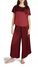NWT BB Dakota Burgundy 2 Piece Satin Lounge Set MSRP 99 Great Gift Size Small