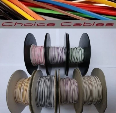 1.0mm Thinwall Automotive Cable 12/24v White Tracer Striped Car Wire 16.5 AMP