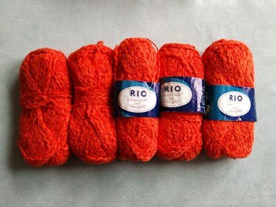 ca. 250g -  Strickgarn ''Rio'' - Baumwolle - orange - Hobbyauflösung