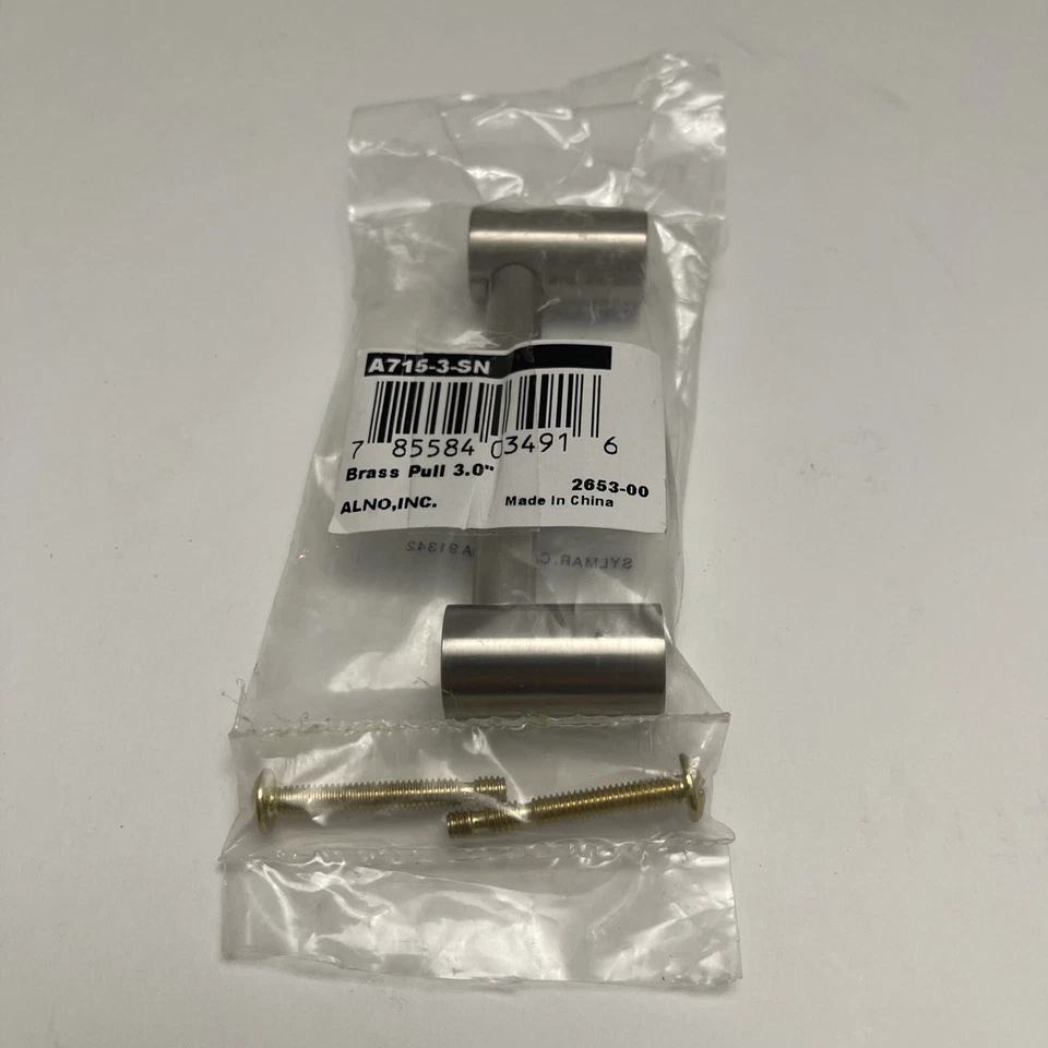 "Tiradores modernos Alno A715-3-SN 3"" contemporáneos I, níquel satinado" Foto 4 de 4