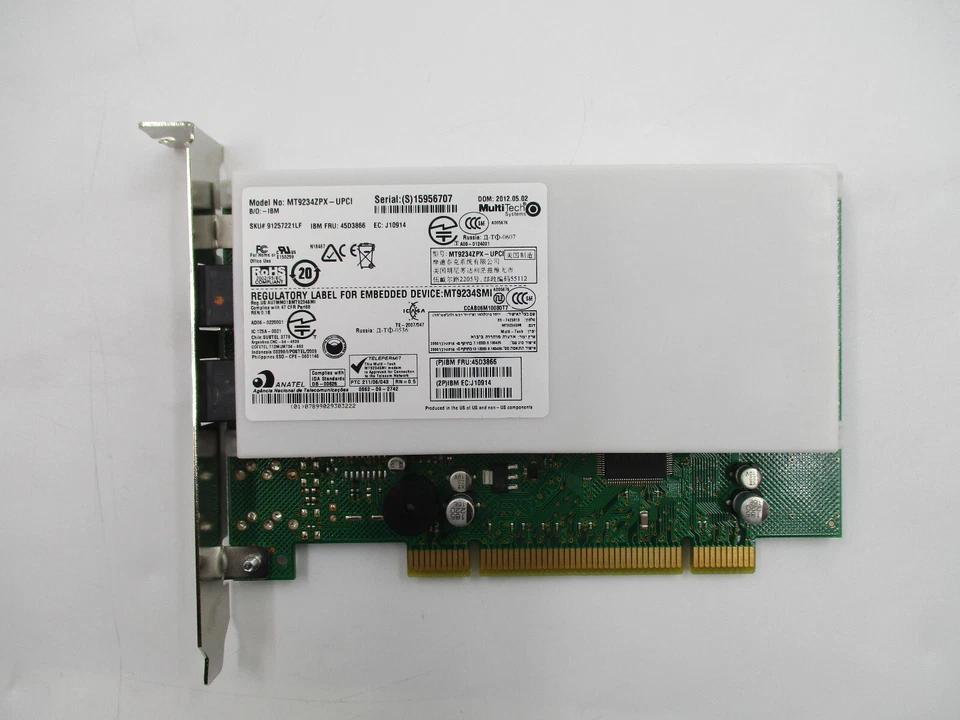 IBM MT9234ZPX-UPCI V.92 PCI Voice/Data/Fax Internal Modem P/N: 45D3866 Tested - Image 3 of 4
