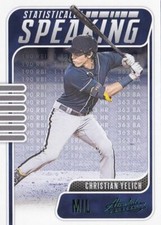 Christian Yelich 2021 Panini Absolute Statistically Speaking Green SP Card #SS-4