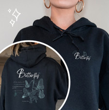 BTS Butterfly Unisex Black Graphic Hoodie, Bangtan Album Shirt, Gift For Army