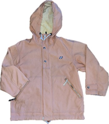 VTG Boon's USA Snowboard Ski Winter Hood Jacket Beige Plaid Line READ FOR SIZING